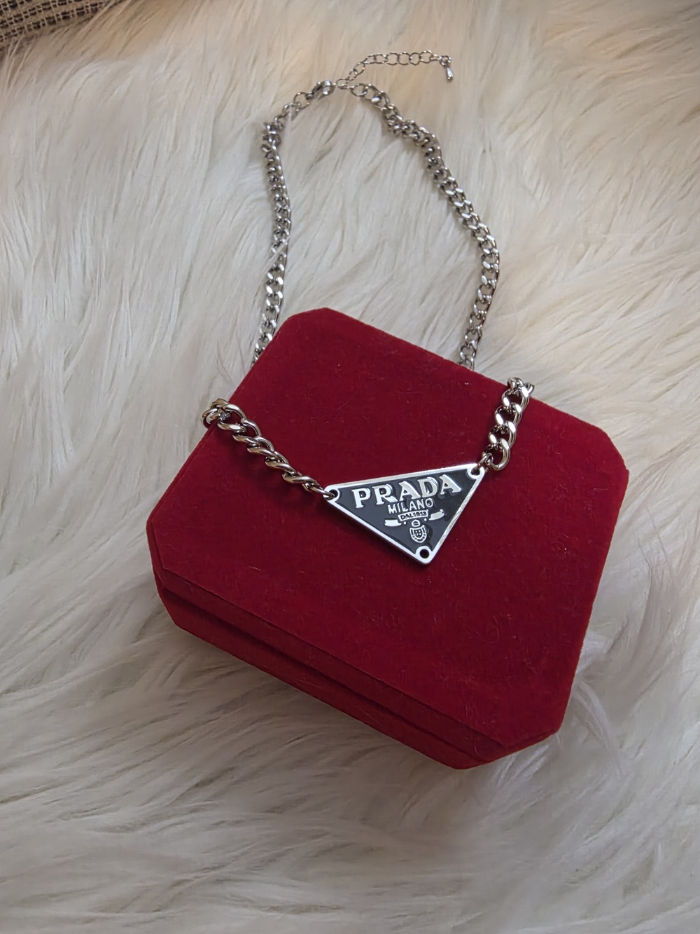 Silver Plated Necklace With Triangle Pendant